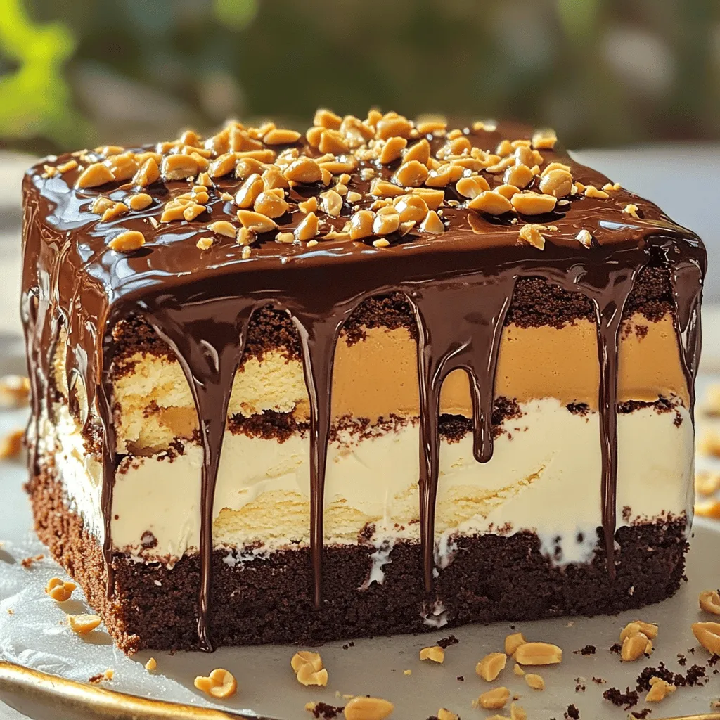 Peanut Butter Fudge Ganache Ice Cream Cake Rezept