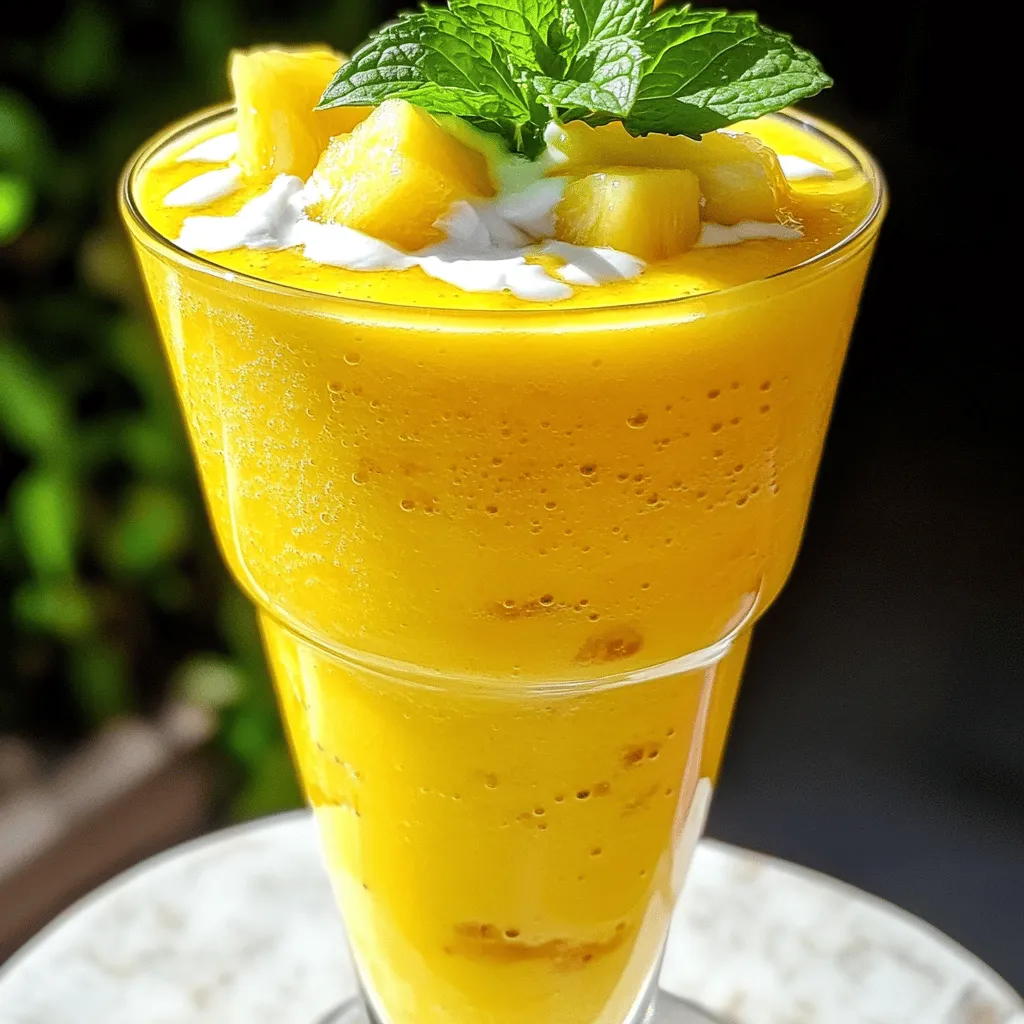 Tropischer Ananassmoothie Frisch und Gesund Genießen