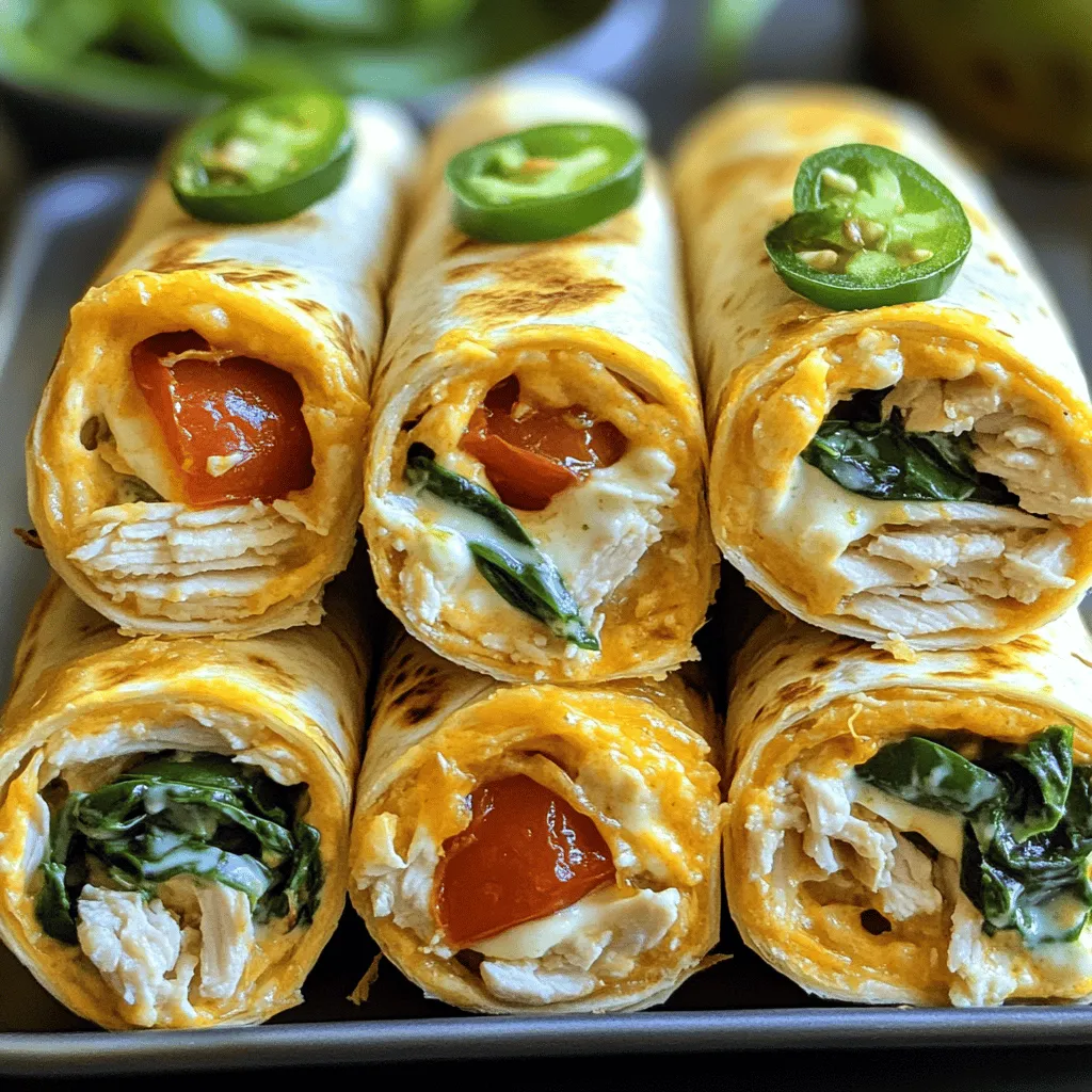 Cheesy Garlic Chicken Wraps für einen köstlichen Snack