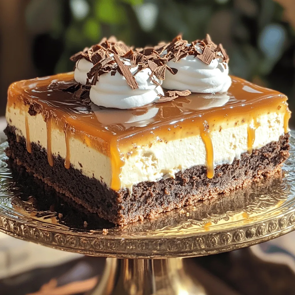 Karamell Brownie Cheesecake Einfaches und leckeres Dessert