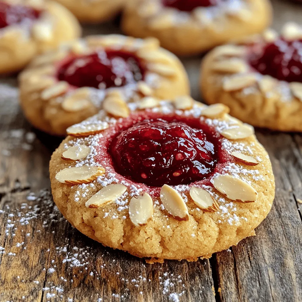 Himbeer-Mandel-Daumenprint-Kekse lecker und einfach