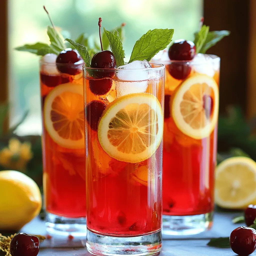 Sweet &#038; Spicy Cherry Ginger Iced Tea Köstliche Rezept