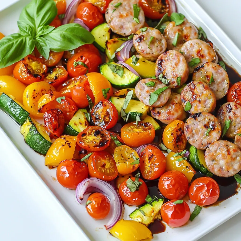 Sheet Pan Balsamic Glazed Sausage Veggies Rezept