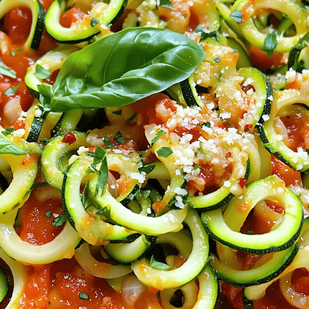 Zucchini Noodles with Marinara Sauce Schnelle und köstliche Mahlzeit