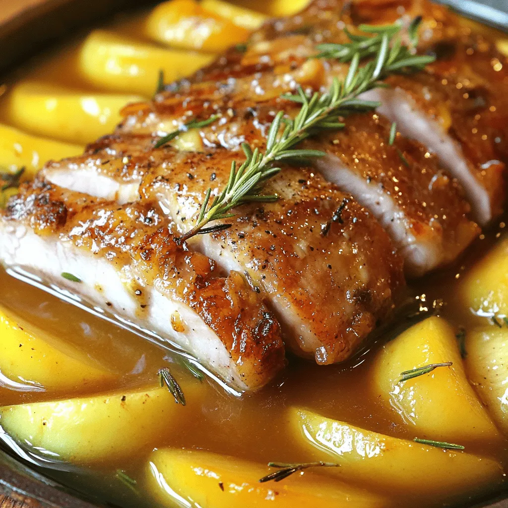 Rosmarin-Röstaromen Schweinebraten mit Ahorn-Apfelsauce