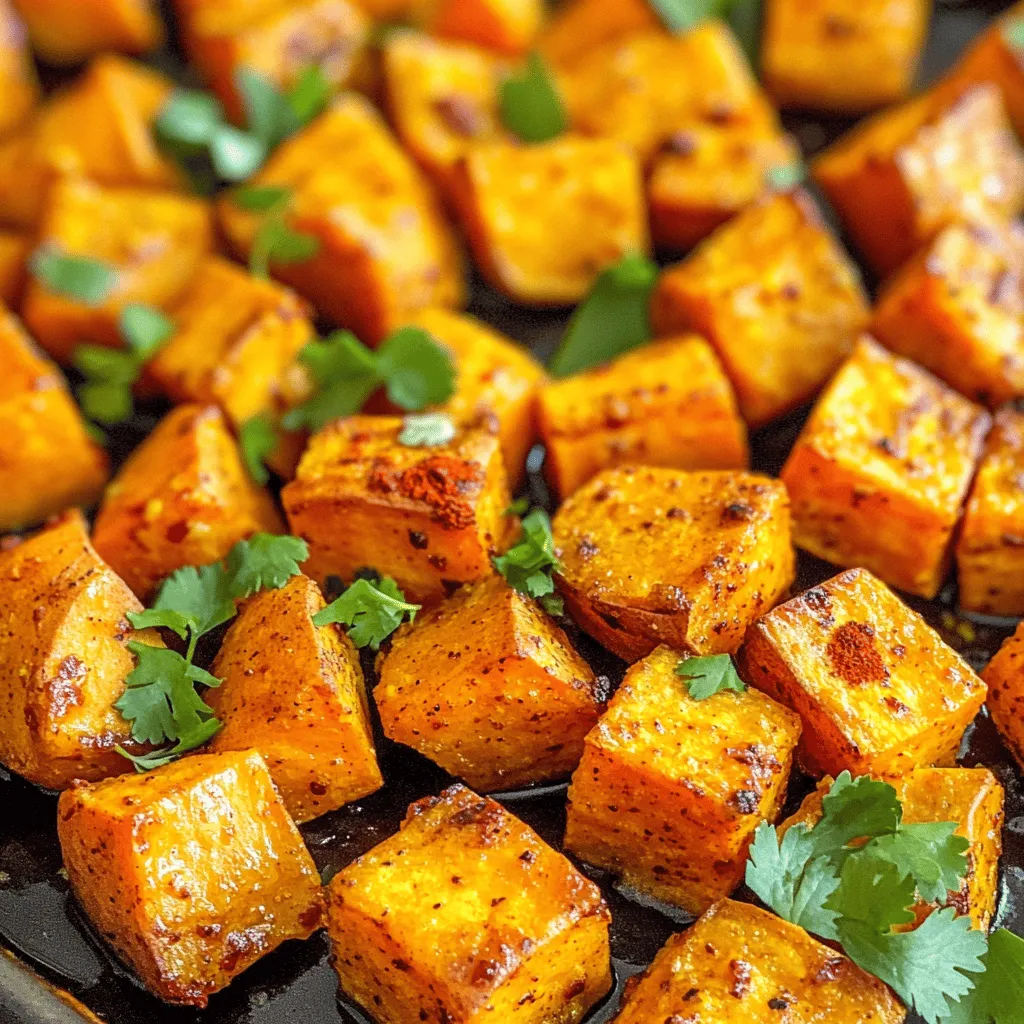 Chili-Lime Geröstete Süßkartoffeln Würziges Rezept