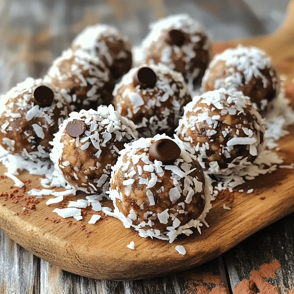 Schokoladen-Kokos-Energiebälle einfache Rezeptidee