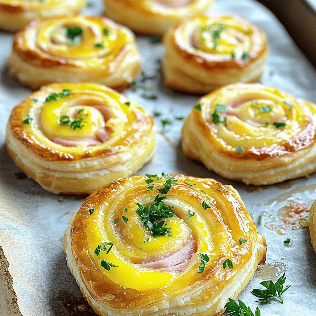 Einfache Ham and Cheese Pinwheels mit Blätterteig Rezept
