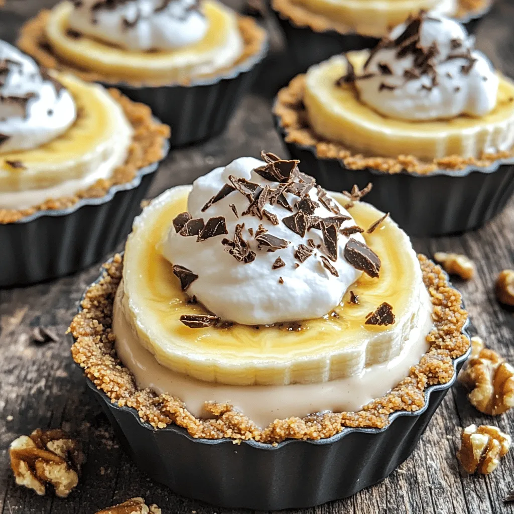No Bake Mini Banana Cream Pies Köstliche Dessertidee