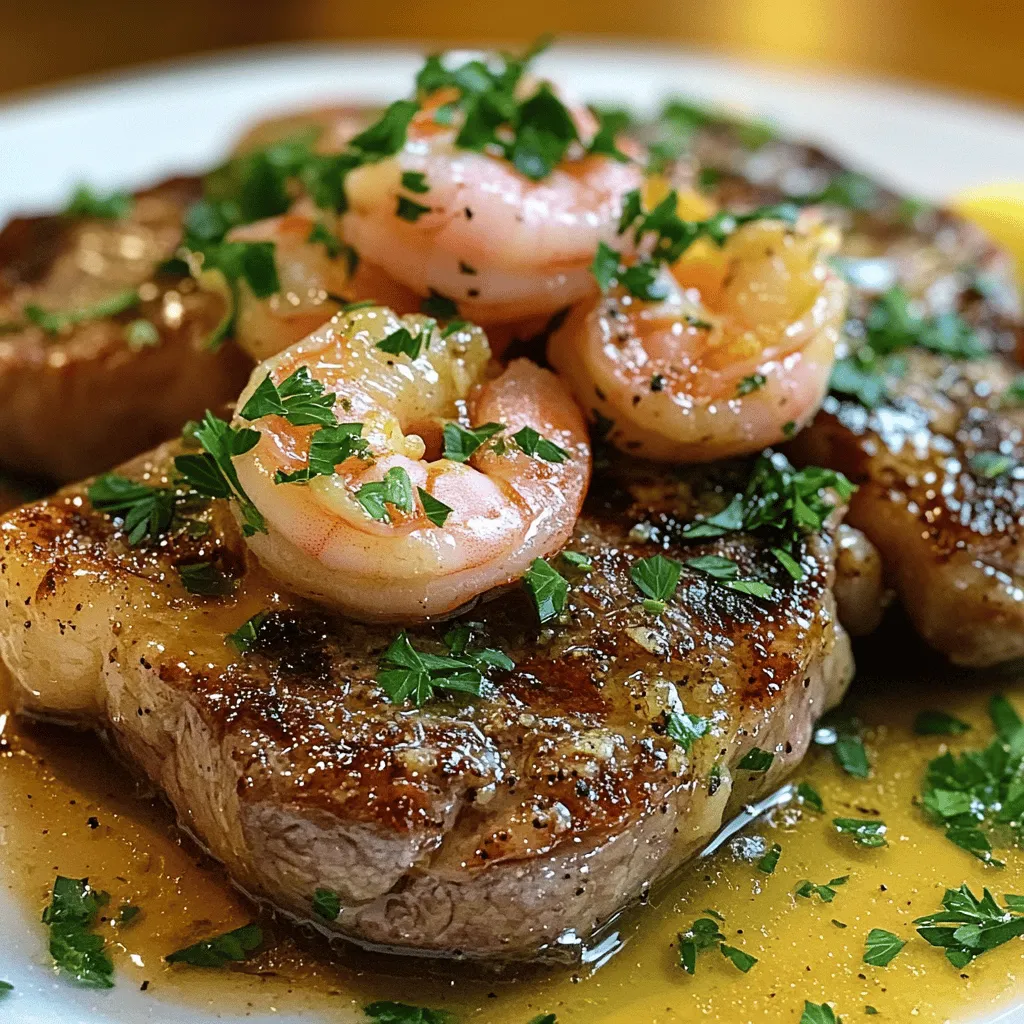 Knoblauch Butter Steak und Garnelen zum Valentinstag