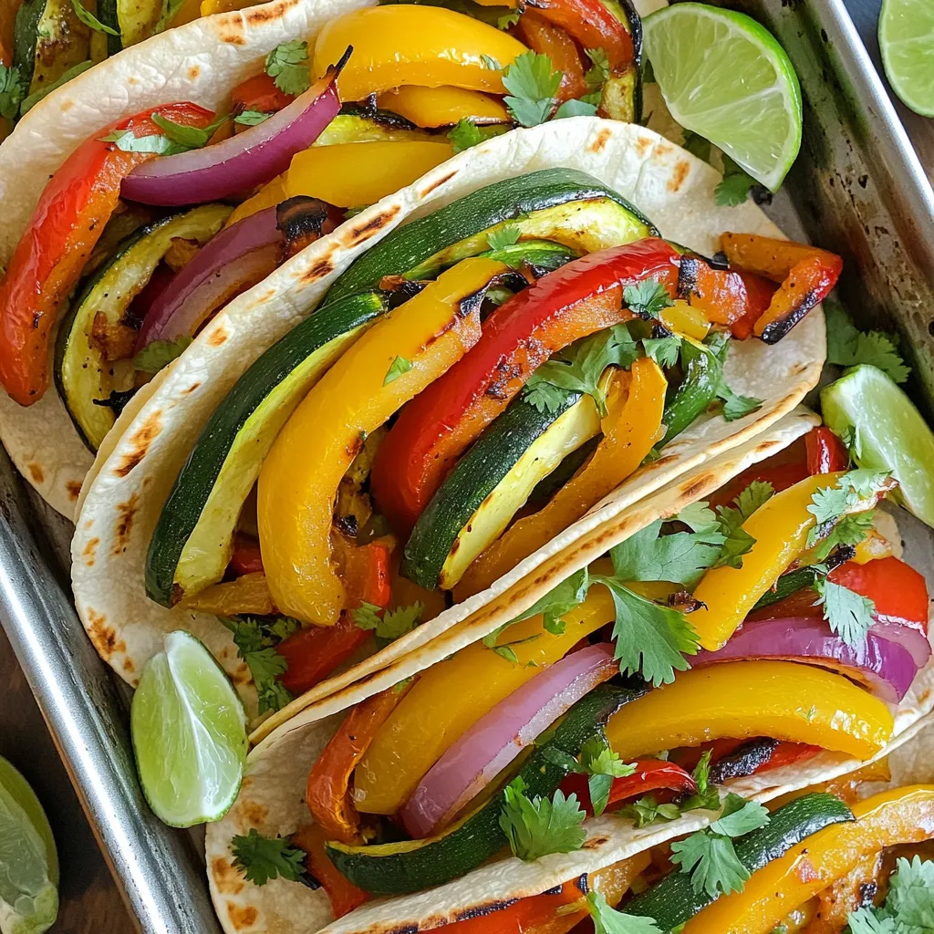 Leckere Sheet Pan Veggie Fajita Tacos Einfaches Rezept