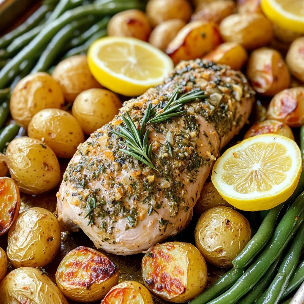 Knoblauch Kräuter Truthahn Tenderloin Blechgericht