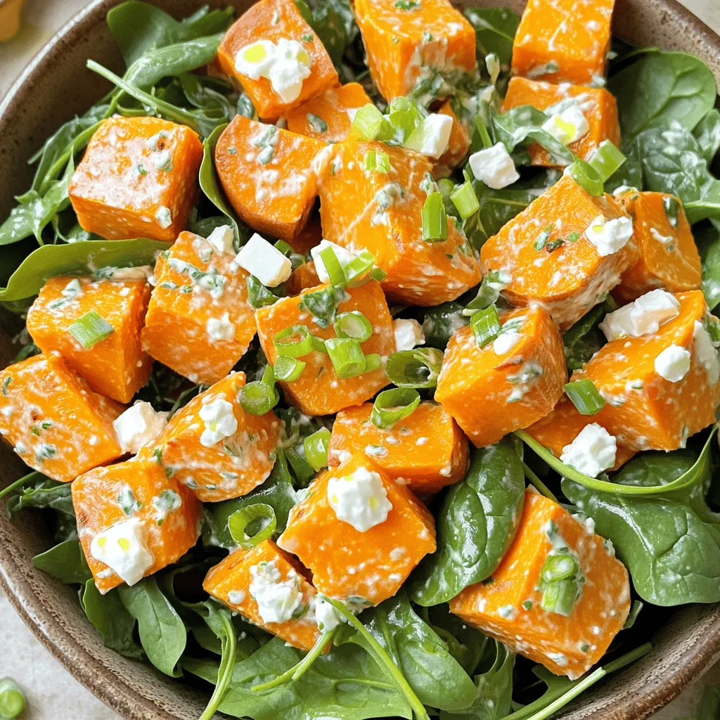 Cremiger Süßkartoffelsalat mit Blattgemüse Gesund und einfach