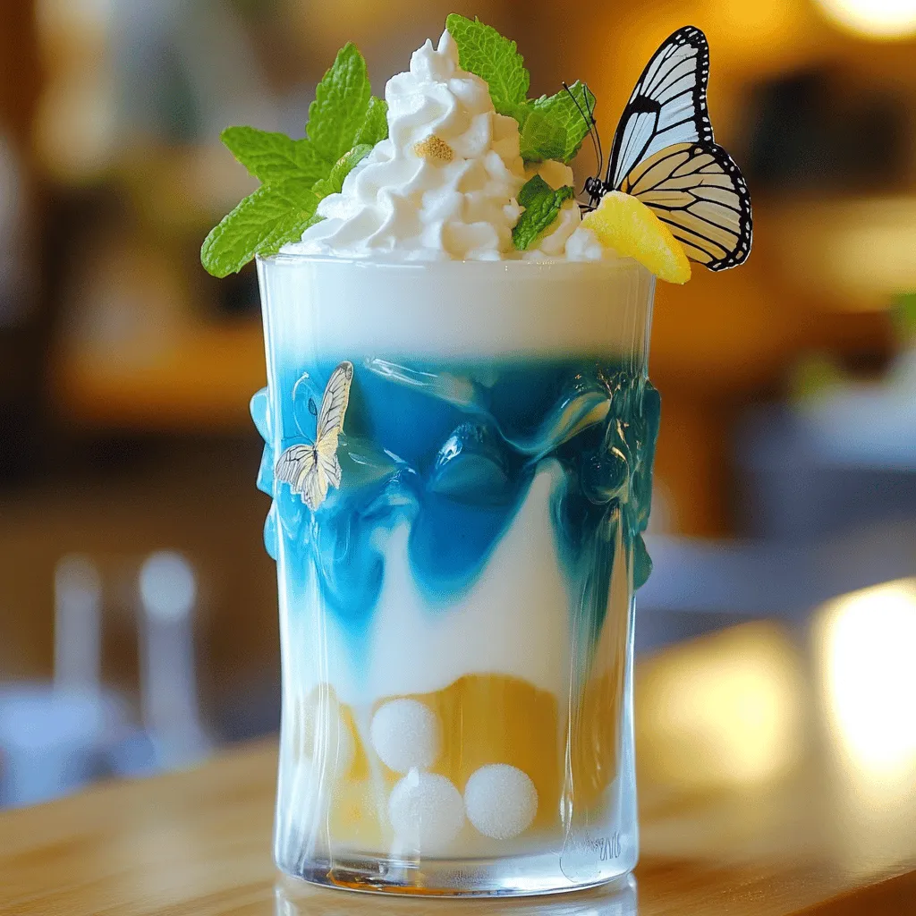 Eistee-Latte mit Schmetterlingserbsen Einfaches Rezept