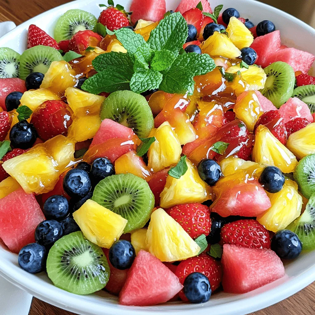 Honig Limetten Fruchtsalat Frisch und Erfrischend