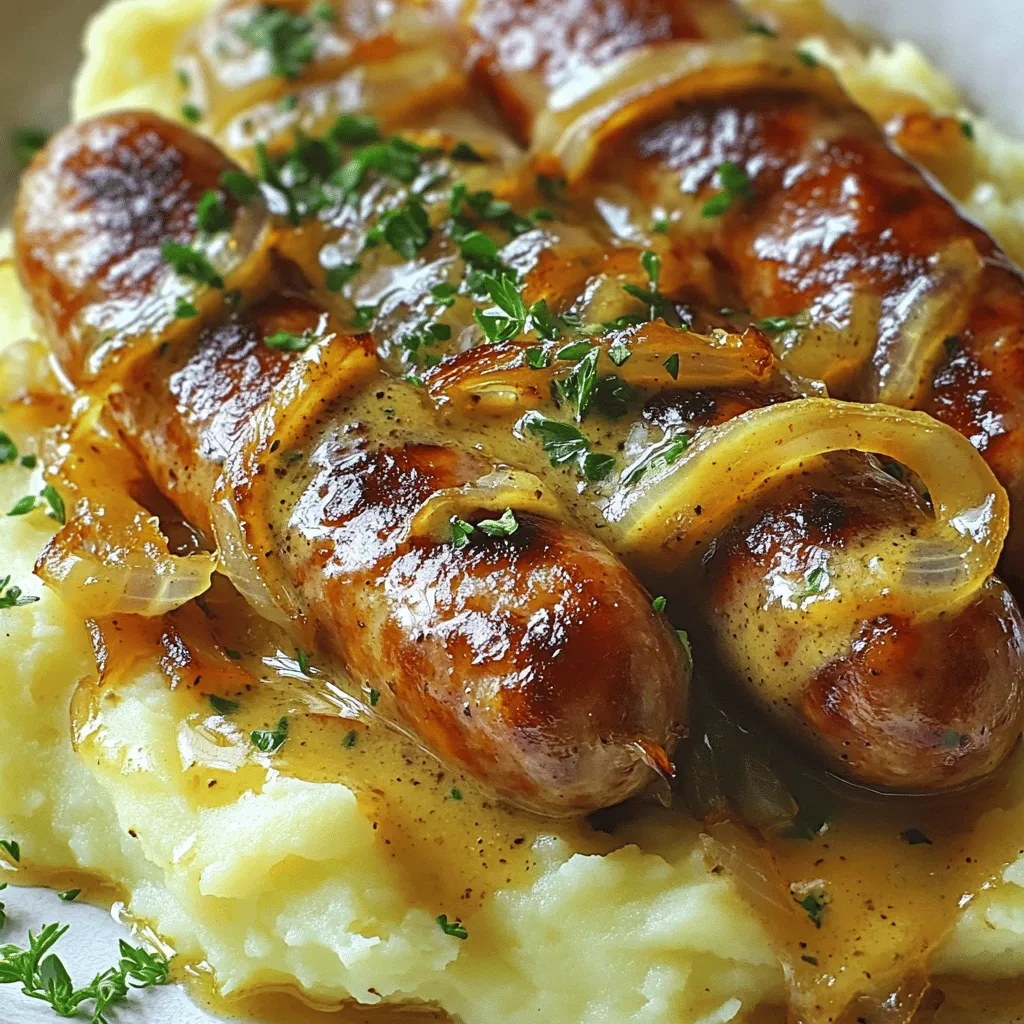 Um Bangers and Mash zu machen, brauchen wir die richtigen Zutaten.