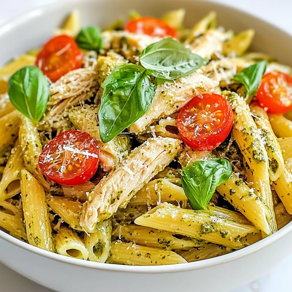 Cremige Pesto Hähnchen Penne Einfach und Köstlich
