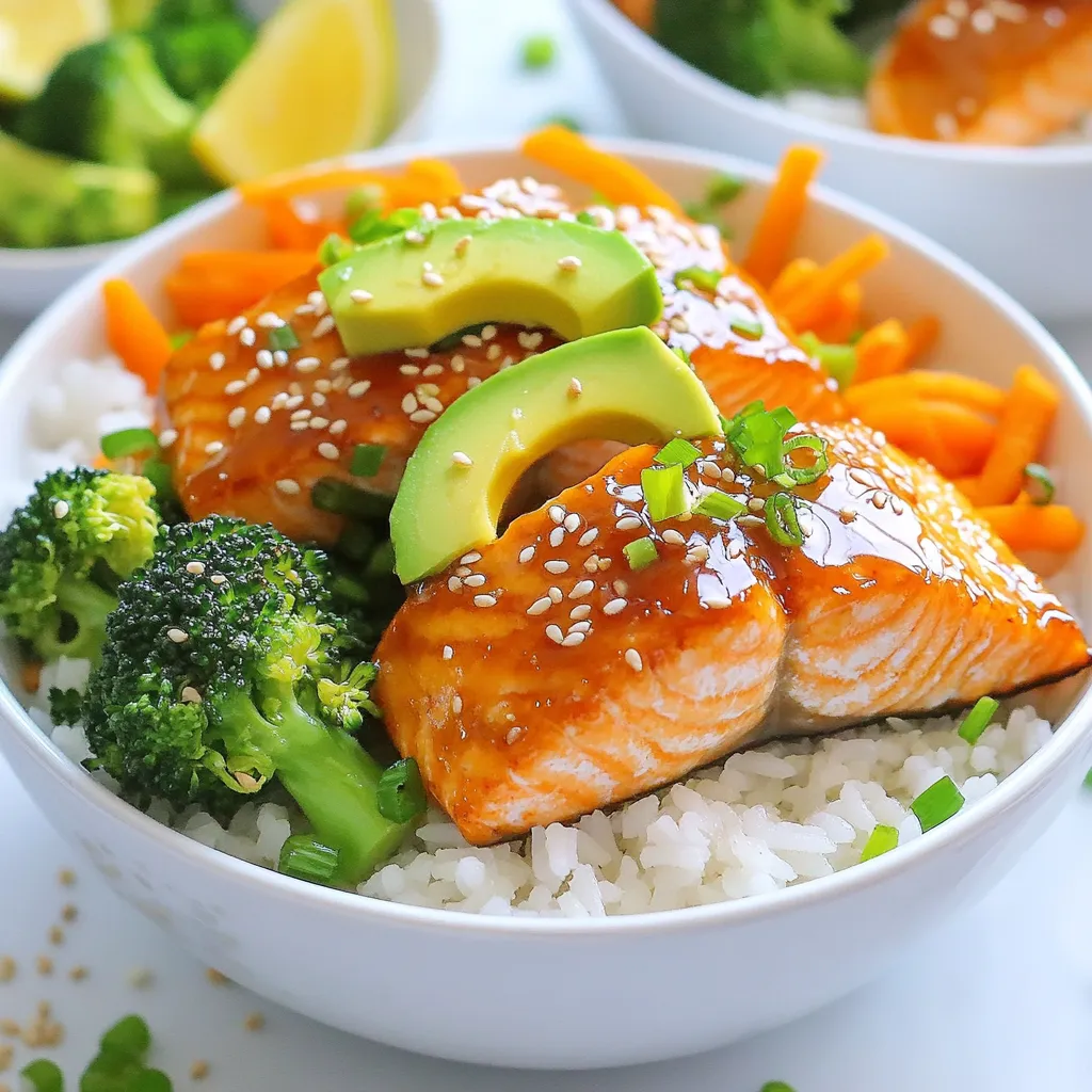 Teriyaki Lachs Reis Schalen Geschmackvolle Kombination