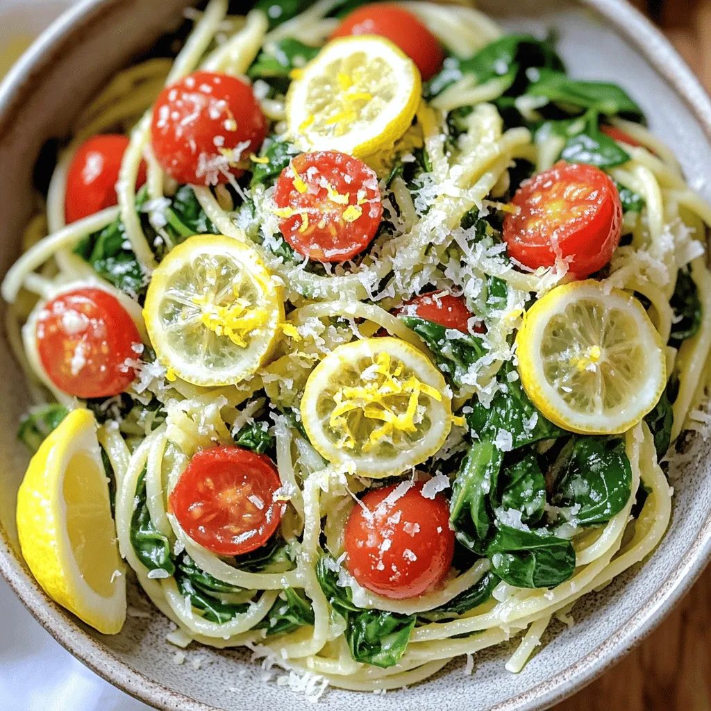 - 250g Spaghetti oder Pasta nach Wahl - 200g frischer Spinat, gewaschen und grob gehackt - 3 Knoblauchzehen, gehackt