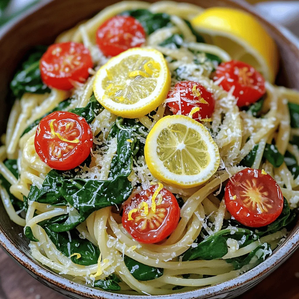 Lemon Spinach Pasta Frisch und Voller Geschmack