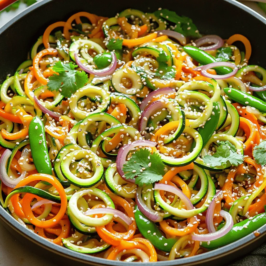 Zucchini Noodle Stir-Fry Leckeres Gemüsegericht genießen