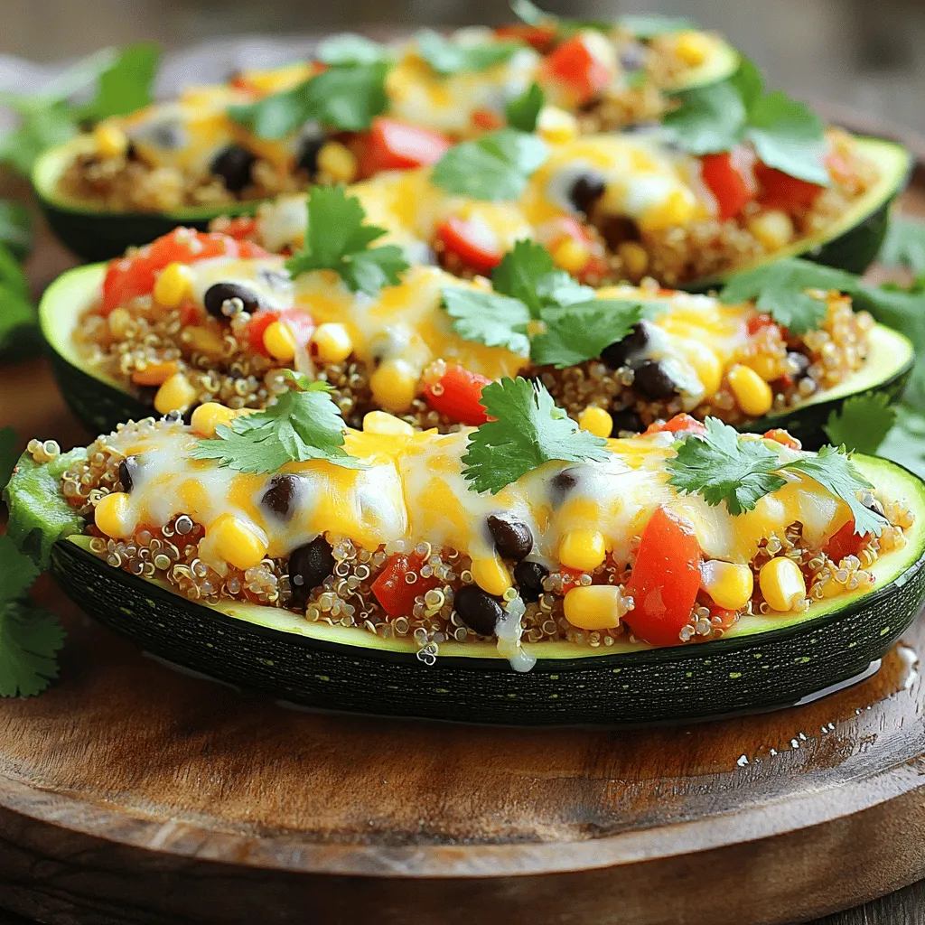 Vegetarische Zucchini-Boote Einfache und Gesunde Mahlzeit