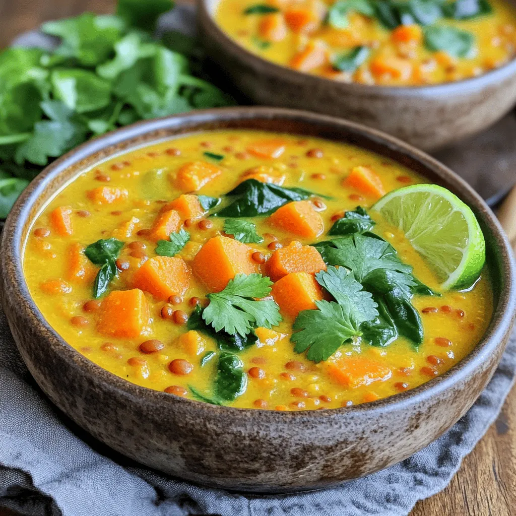 Cozy Coconut Curry Lentil Soup Herzerwärmendes Rezept