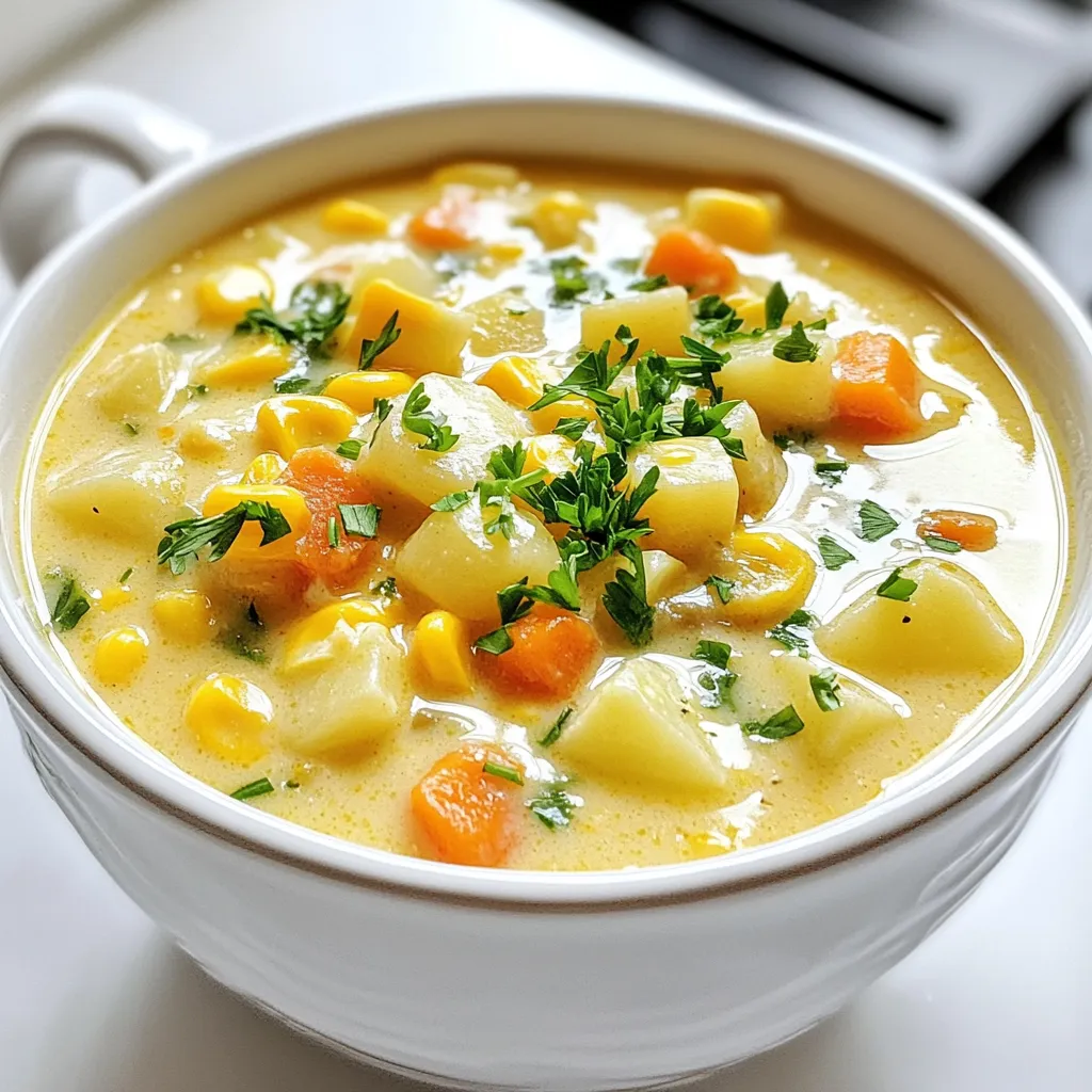 Slow Cooker Creamy Corn Chowder Einfache Rezeptidee