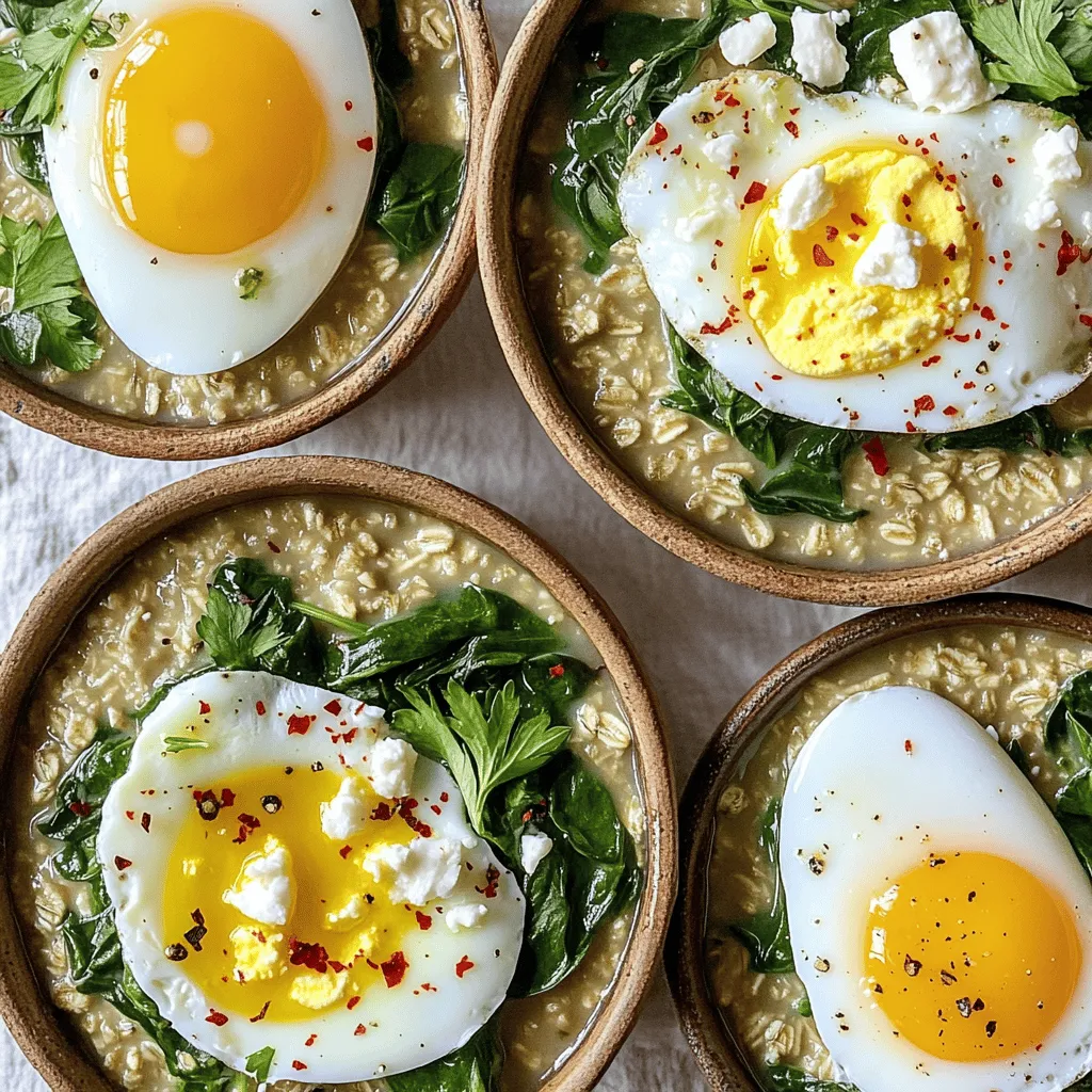 Herzhafter Haferbrei mit Spinat für gesunde Ernährung