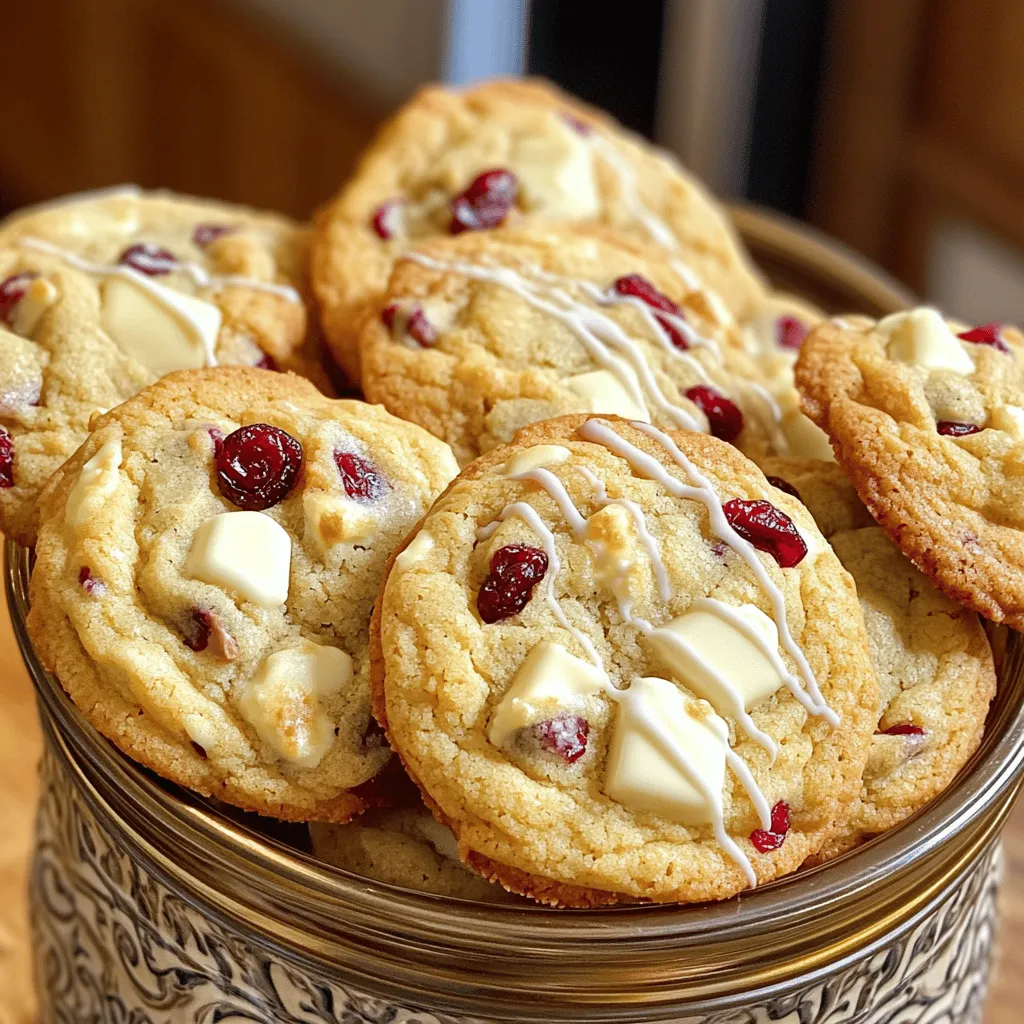- 150 g weiße Schokolade, grob gehackt - 100 g getrocknete Cranberries - 150 g Butter, weich - 100 g brauner Zucker - 100 g weißer Zucker - 1 großes Ei - 1 Teelöffel Vanilleextrakt - 250 g Mehl - 1 Teelöffel Backpulver - Eine Prise Salz - Optional: 50 g gehackte Walnüsse oder Pecannüsse