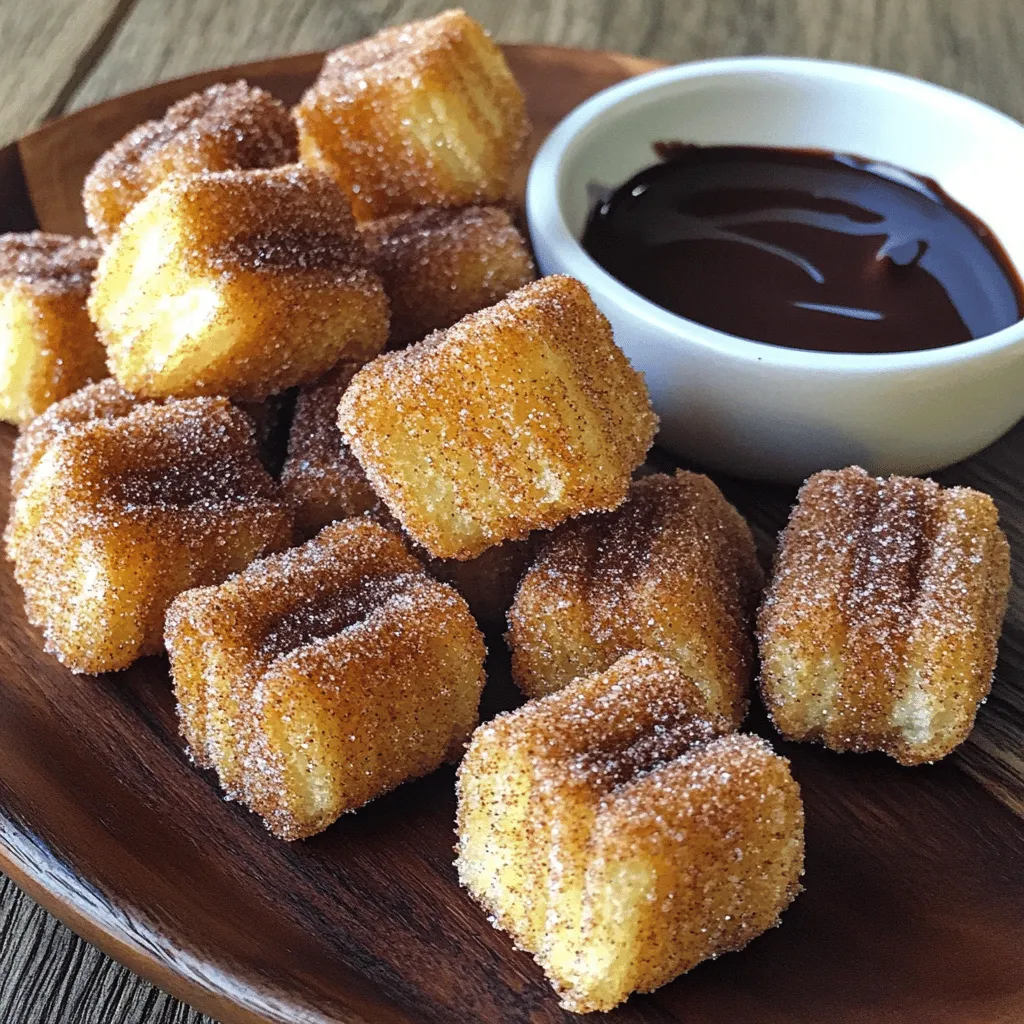 Um Angel Food Cake Churro Bites zuzubereiten, brauchst du einige einfache Zutaten. Du benötigst eine Packung Angel Food Cake Mix, Wasser, Vanilleextrakt, Zucker, Zimt und etwas Pflanzenöl zum Frittieren. Diese Zutaten ergeben einen leckeren Teig für die Churro Bites.