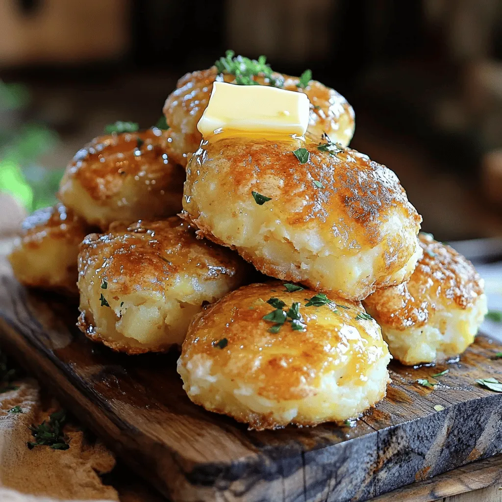 Traditionelle Irish Potato Farls Einfache Zubereitung