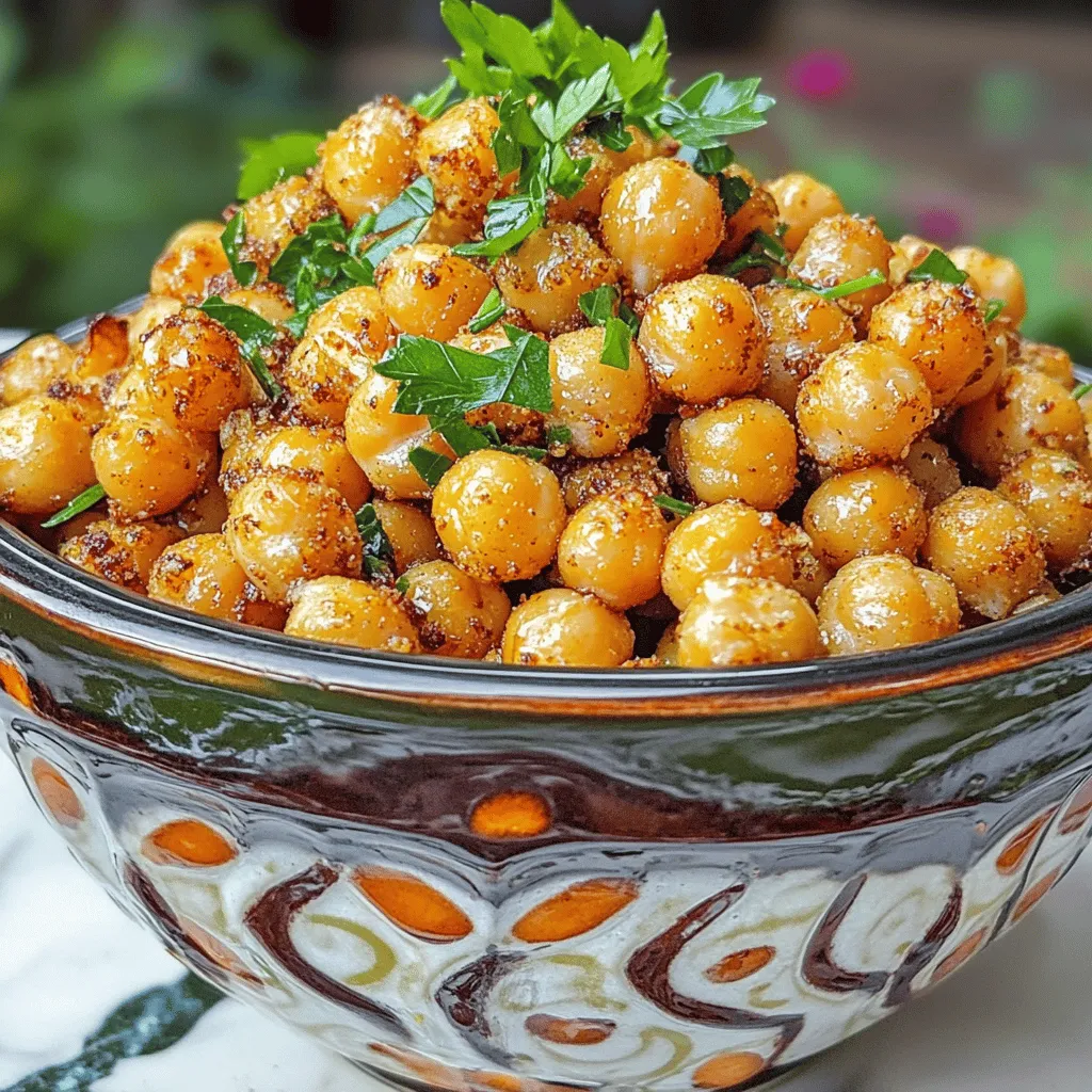Würzige Knoblauch-Röstkichererbsen Einfach und Knusprig