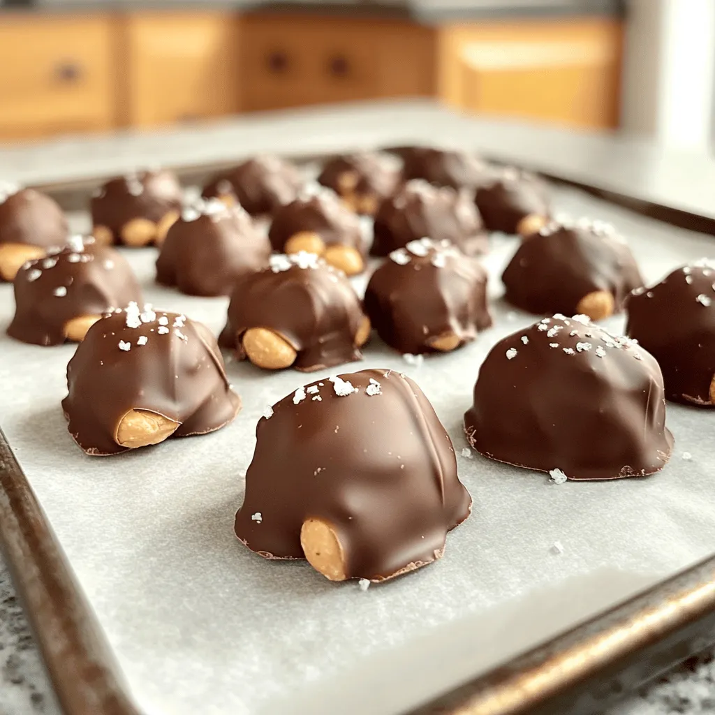 Schokoladenüberzogene Erdnuscluster leckere Rezeptidee