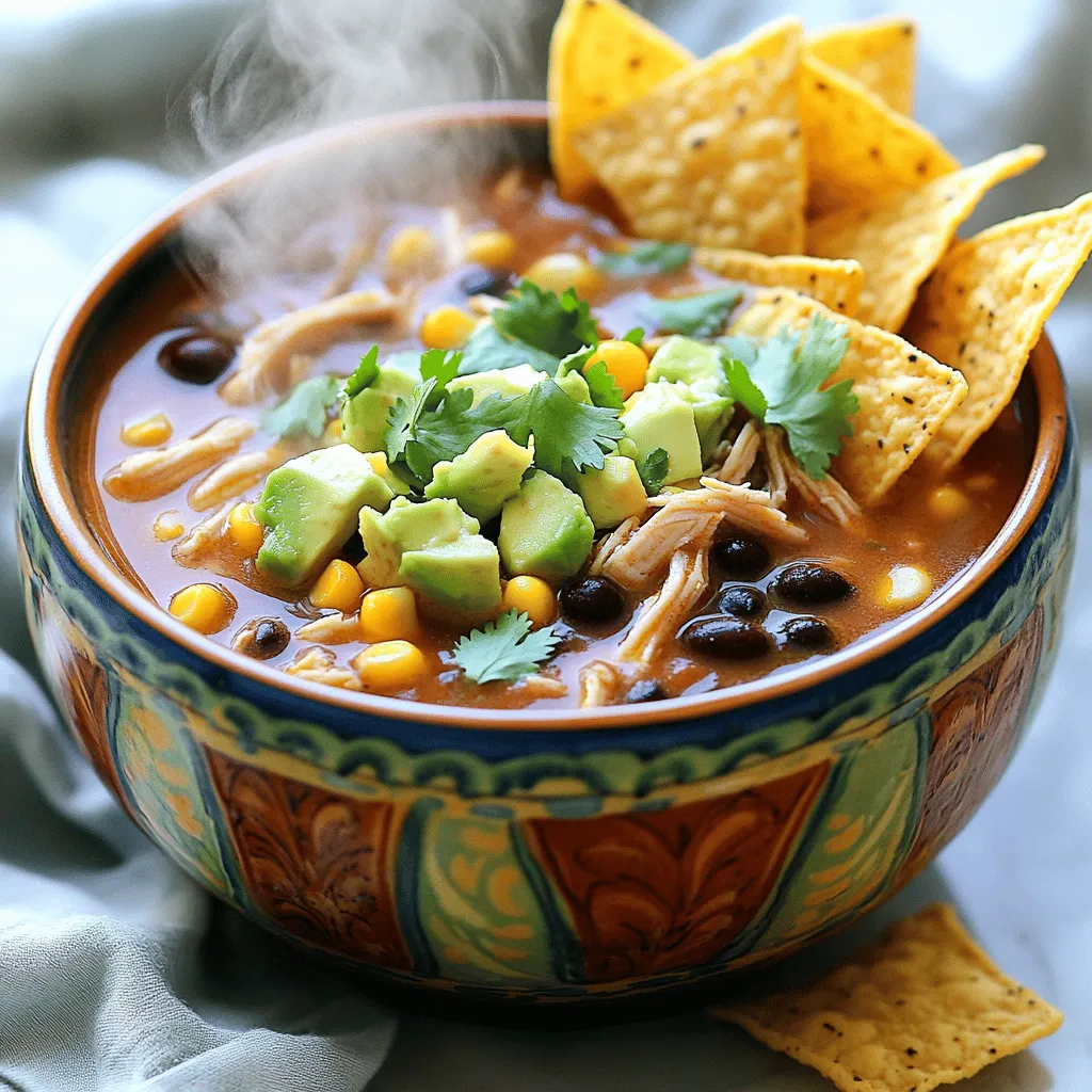 Langsame Kocher Chipotle Hähnchen Taco Suppe Lecker