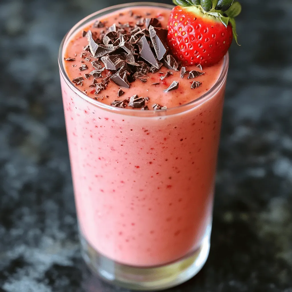 Schokoladenüberzogener Erdbeersmoothie Genuss Pur