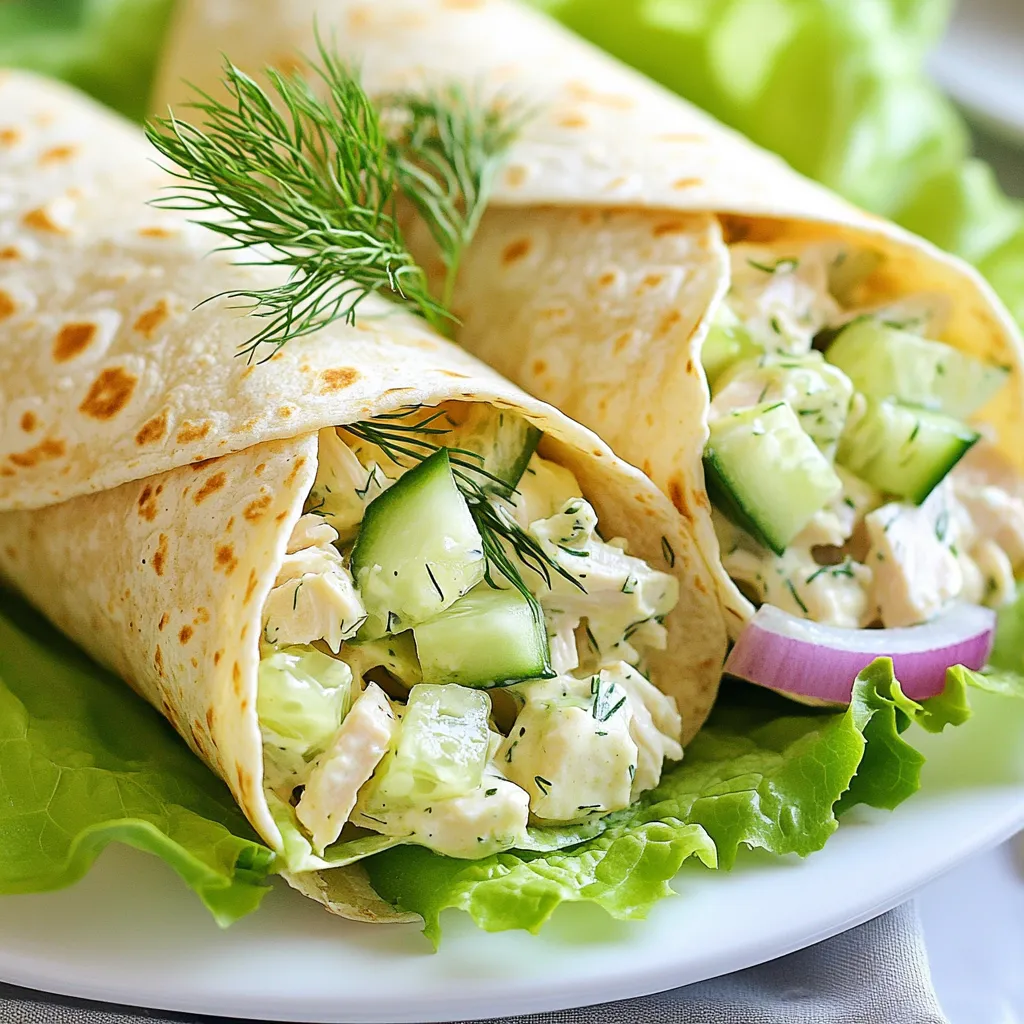 Griechische Jogurt Hühnchen Salad Wraps einfach zubereiten