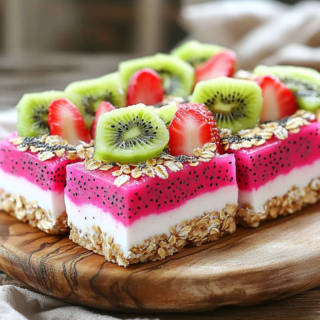 No Bake Dragon Fruit Smoothie Bars Einfach und Lecker