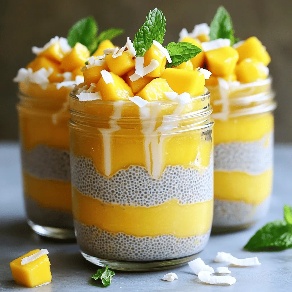 Coconut Mango Chia Pudding Frisch und Einfache Zubereitung