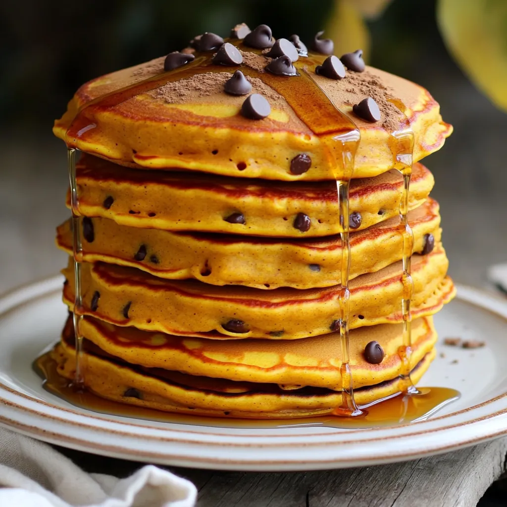 Kürbis Schokoladenstückchen Pfannkuchen Einfach Lecker