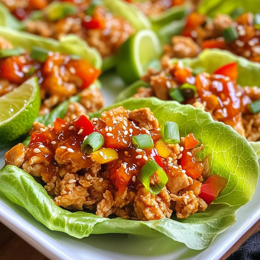 Sriracha Honey Chicken Lettuce Wraps Einfaches Rezept