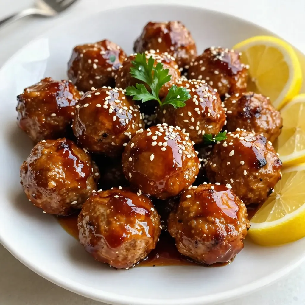 Honig-Knoblauch-Glasierte Fleischbällchen Einfaches Rezept