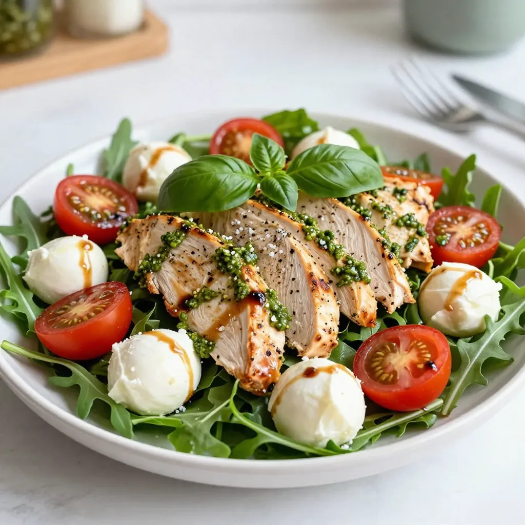 Pesto Chicken Caprese Salad Frisch und Köstlich