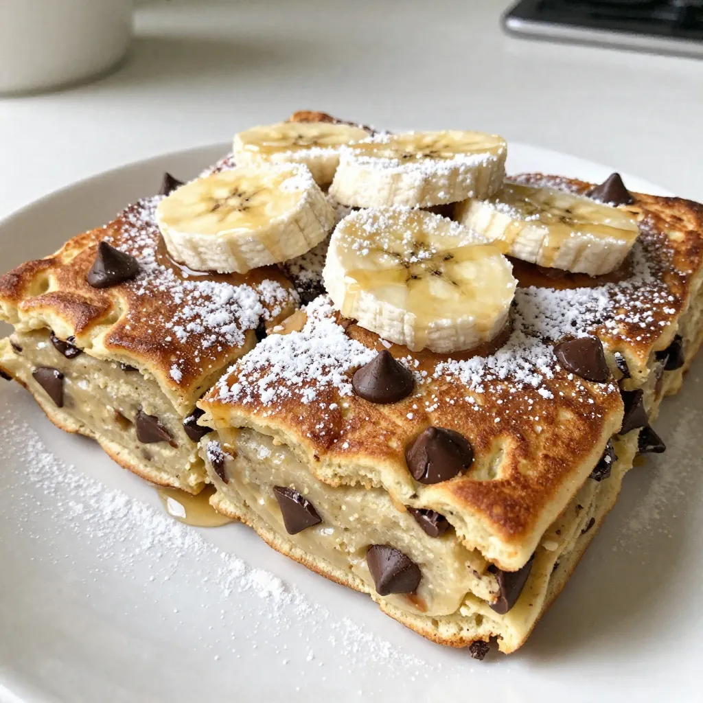 Bananen-Schokoladenstück-Pfannkuchen Einfach und Lecker