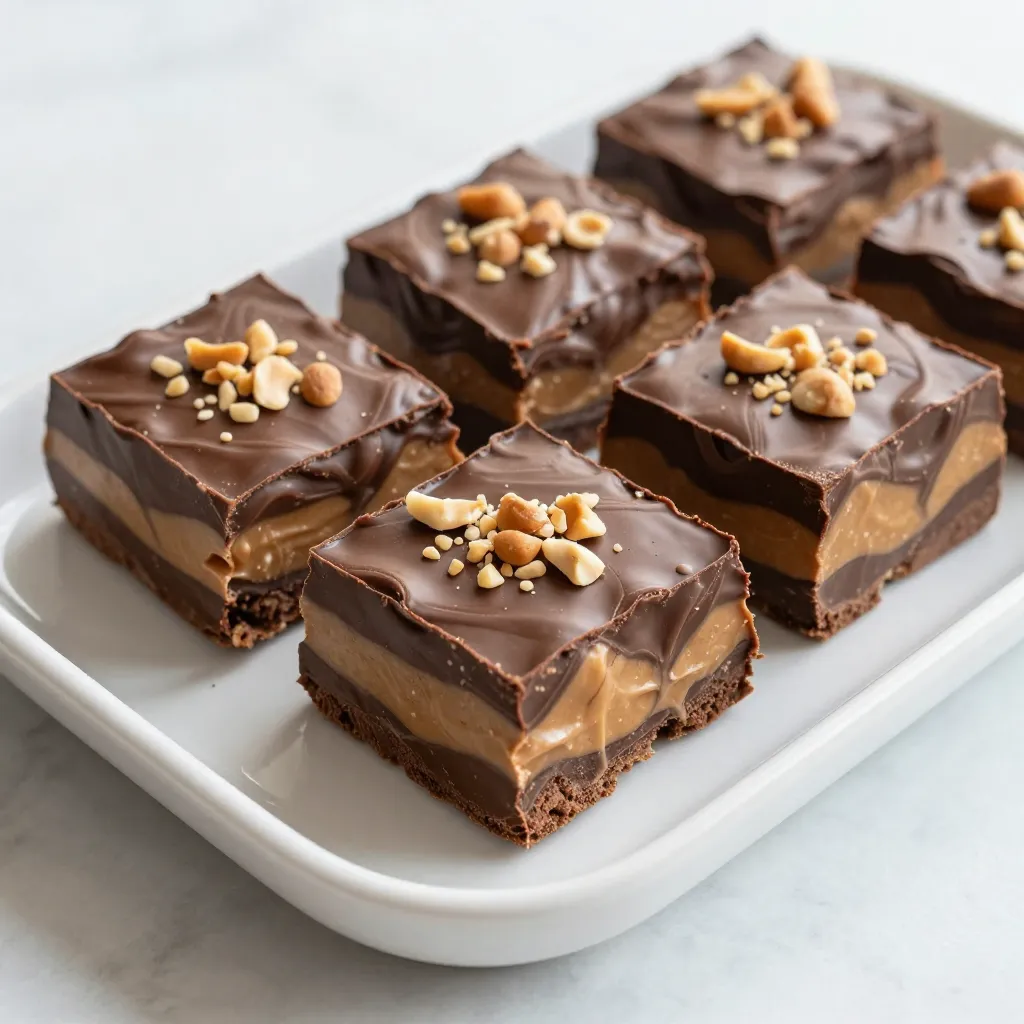 Schokoladen-Erdnussbutter Swirl-Fudge köstlicher Genuss