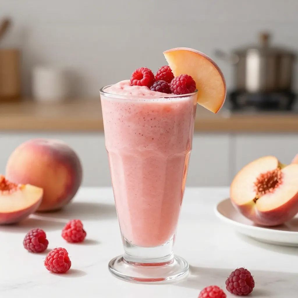 Peach Raspberry Smoothie Frisch und Fruchtig Genießen