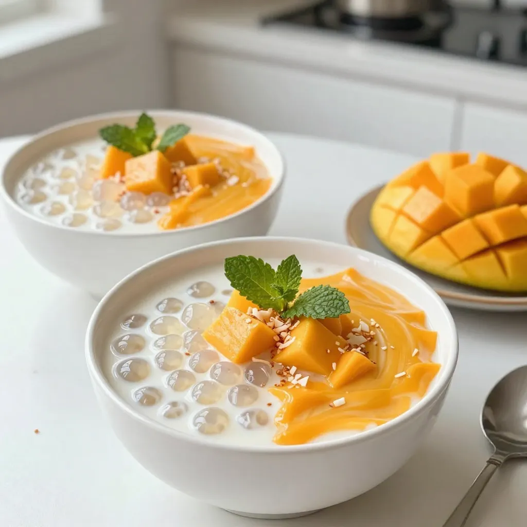 Coconut Mango Tapioca Pudding Einfach und Lecker