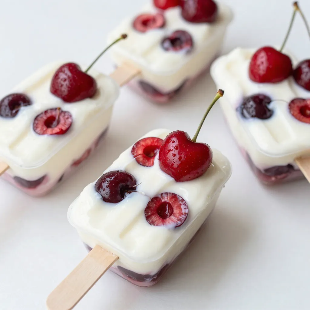 Cherry Vanilla Yogurt Pops Einfaches Rezept für Genuss