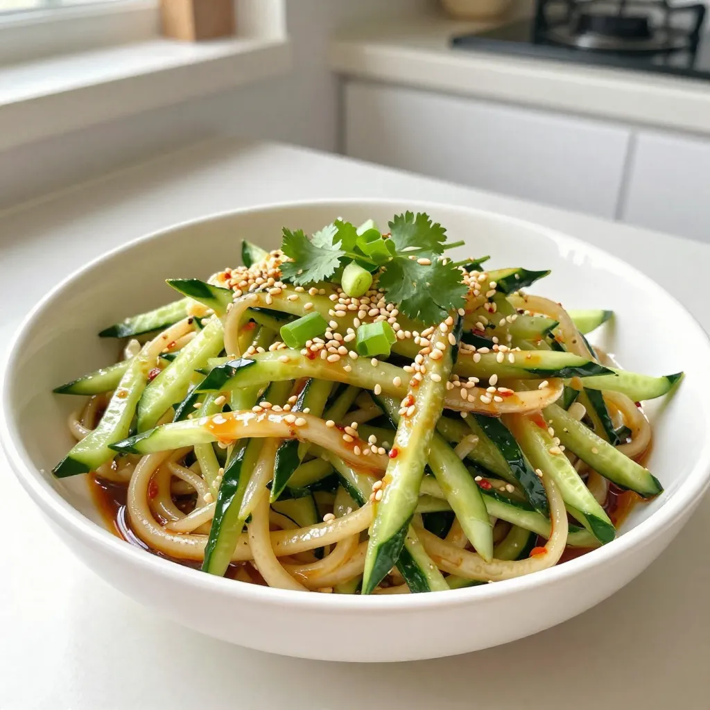 Spicy Sesame Cucumber Noodles Leckeres Gericht schnell