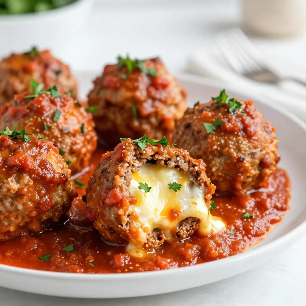 Mozzarella Stuffed Turkey Meatballs Einfache Anleitung